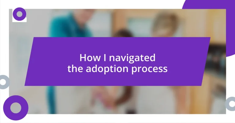 How I navigated the adoption process